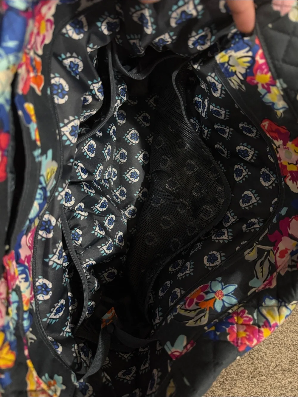 Vera Bradley Pretty Posies Quilted Diaper Bag w/ Changing Pad Floral Tote
